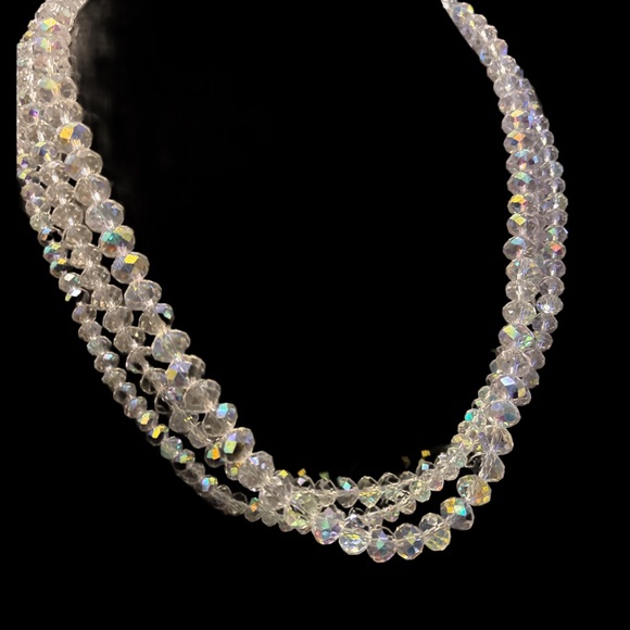 Donna Dressler 1980’s Graduated AB Crystal Bead Necklace 22” - Picture 5 of 13